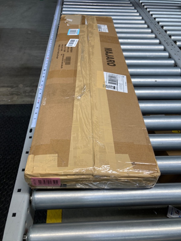 Photo 1 of MAJARO Small Modern Console Table for Entryway, Tempered Glass with Golden Metal Frame Sofa Table for Living Room, Hallway, Office