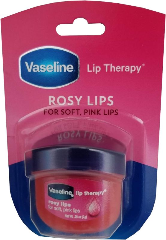 Photo 1 of Vaseline Lip Therapy Rosy Flavor Dry Chapped .25 Oz Mini Jar Lip Balm Jelly Soft https://a.co/d/bQLuf2i