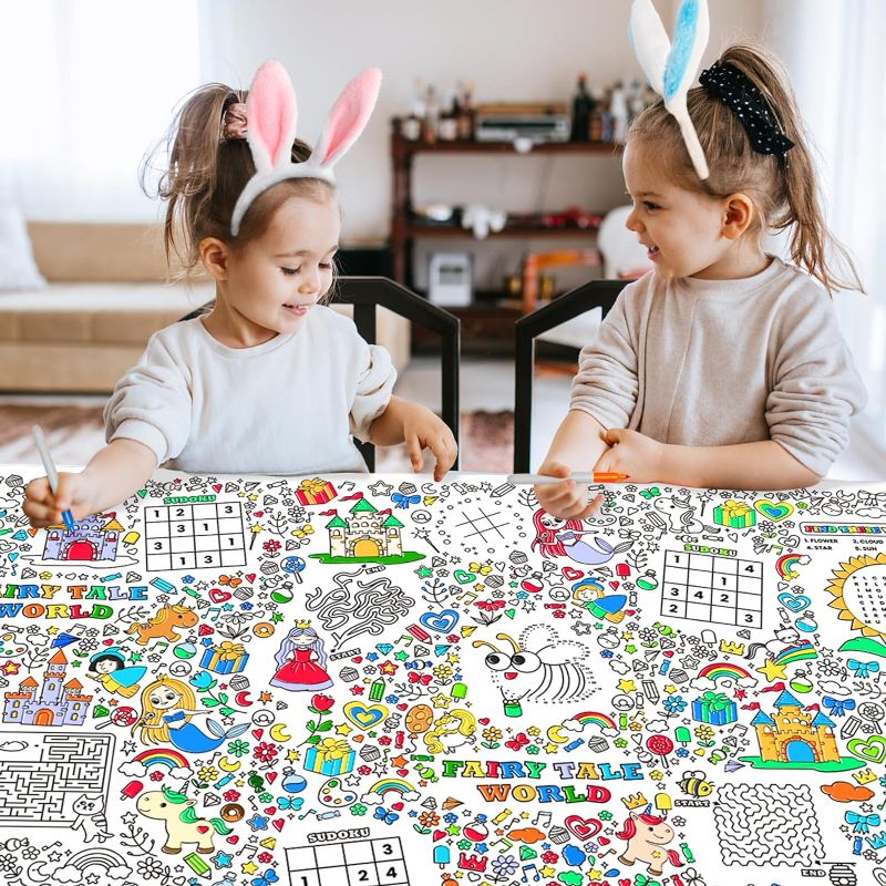 Photo 1 of Eleanore's Diary Giant Coloring Poster for Kids, Unicorn Jumbo Coloring Tablecloth, Education Paper Table Cover Crafts Back to School Classroom Home Birthday Party Easter Decoration, 47.2x33.3 inch https://a.co/d/d3L5haZ