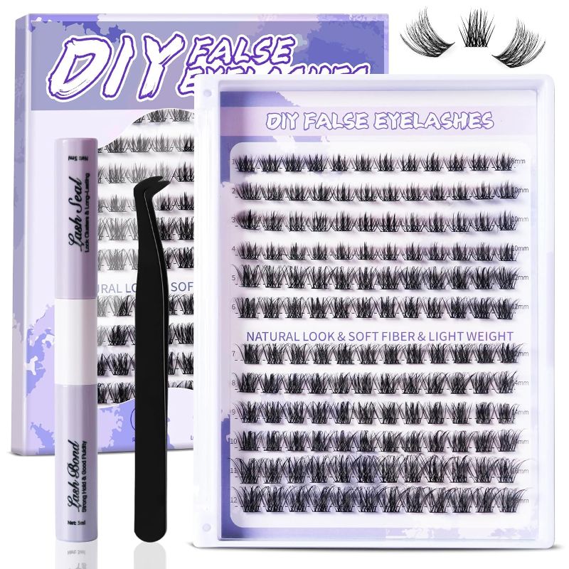 Photo 1 of DIY Lash Extension Kit, 144 Pcs Lash Clusters Eyelash Extension Kit C D Curl Individual Lashes with Bond and Seal 8mm-16mm for Self Application, Extensions Wispy Lashes Cluster DIY at Home https://a.co/d/62L5wSi