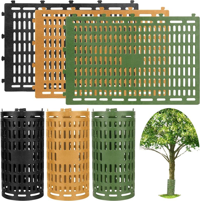 Photo 1 of Sel Natural Tree Trunk Protector, 3Pack Plastic Tree Protectors Tree Guards Trunk Protector Durable Tree Wrap Expandable Plant Protectors from Animals (3 Colors) https://a.co/d/cOpDHlo