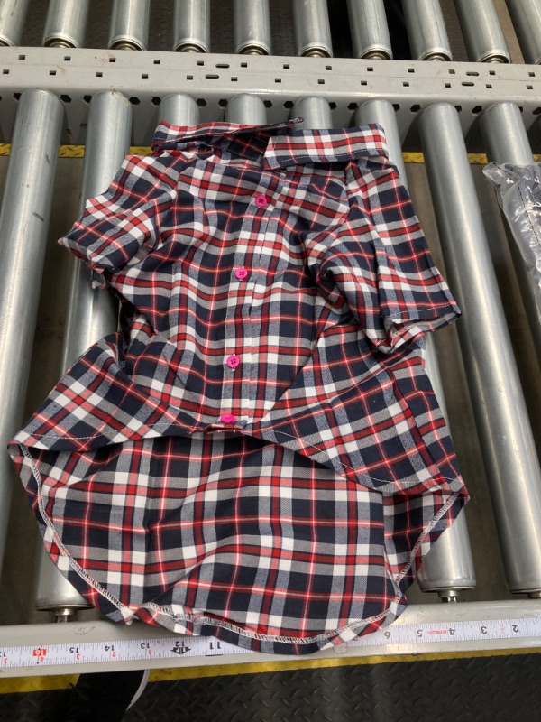 Photo 2 of Dog Shirt Plaid Puppy Clothes for Small Medium Large Dogs Cats Boy Girl Kitten Soft Pet T-Shirt Breathable Tee Outfit Adorable Grid Apparel Halloween Thanksgiving [Red#1; L]
