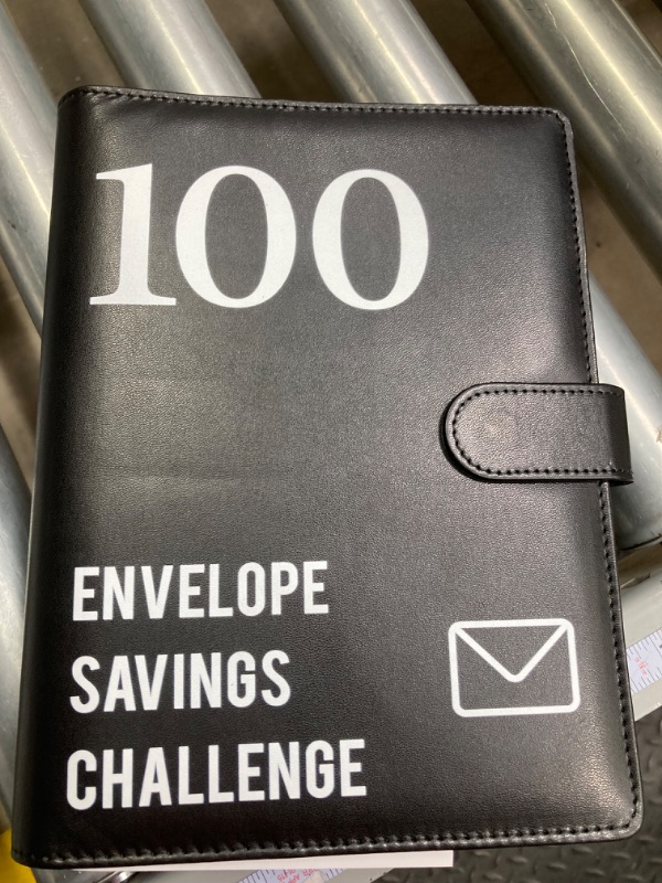 Photo 3 of 100 Envelopes Money Saving Challenge, 2023 PU Leather 100 Envelope Challenge Binder, Easy and Funny Way to Save $5,050 Budget Planner, 100-Day Envelope Challenge Kit Money Saving Binder Leather-black