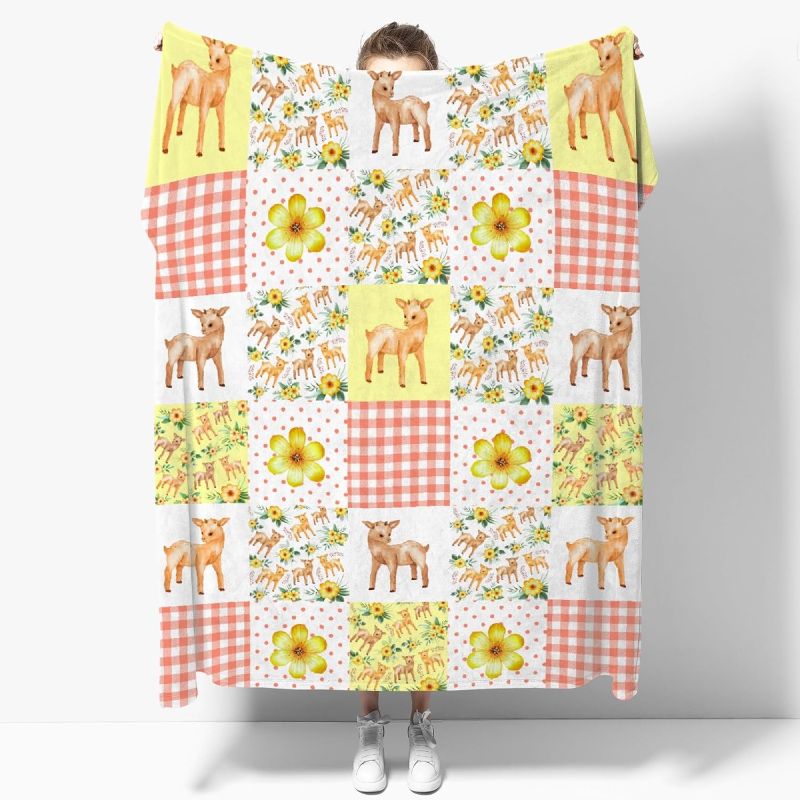 Photo 1 of Farm Goats Flannel Blanket, All Season Soft Cozy Plush Bed Throw fit Bedroom Living Room Sofa Bedding Office Cinema Farmhouse Beach Yoga Travel 30"x40" for Newborn Baby

