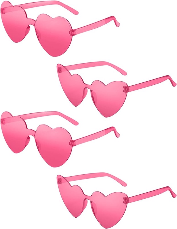 Photo 1 of *3 packs* Heart Glasses for Women Rimless Cute Heart Shaped Sunglasses for Party Favors