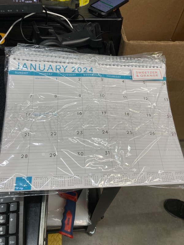 Photo 2 of S&O Blue Business Wall Calendar from January 2024-June 2025 - Tear-Off Monthly Calendar - 18 Month Academic Wall Calendar - Hanging Calendar with 12 Month Mini-Calendars - 13.5"x10.5”in