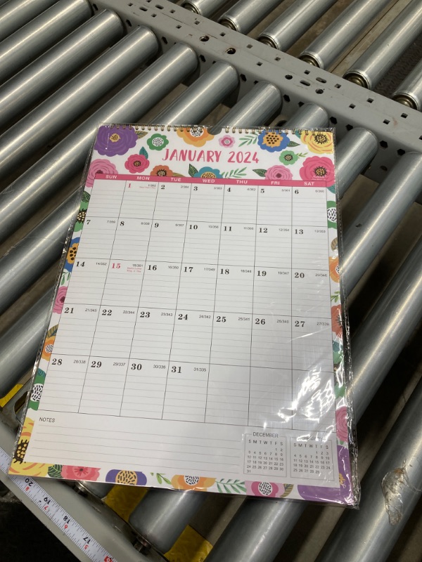 Photo 2 of Calendar 2024-2024 Wall Calendar, 12 Monthly 2024 Calendar from Jan. 2024 - Dec. 2024, 12" x 17", Wall Calendar 2024 With Twin-Wire Binding, Hanging Hook + Julian Dates - Floral 2024 Wall Calendar - Colorful Floral(Vertical)