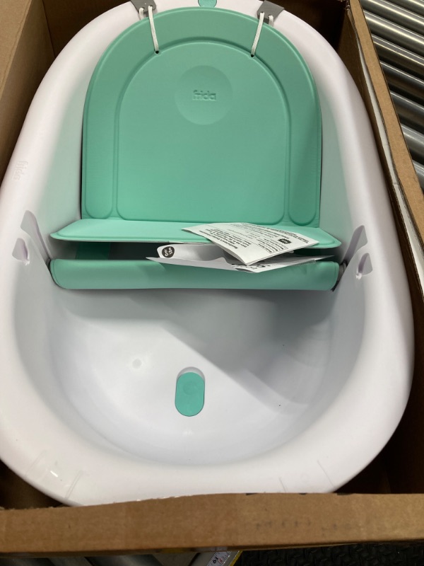 Photo 2 of 4-in-1 Grow-with-Me Bath Tub by Frida Baby Transforms Infant Bathtub to Toddler Bath Seat with Backrest for Assisted Sitting in Tub