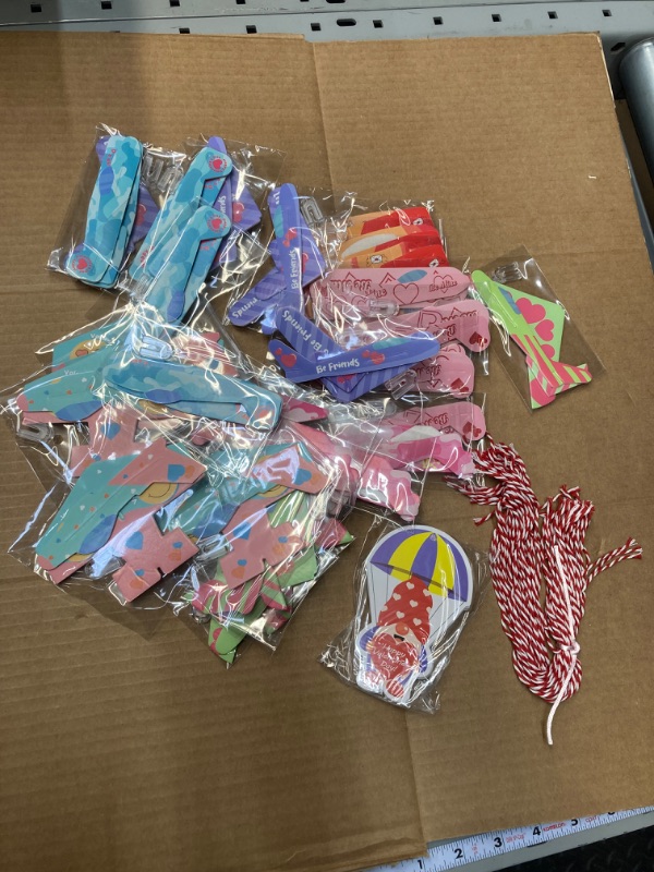 Photo 1 of 28 Pack Valentines Day Gifts for Kids, Foam Airplanes Party Favor Set with Valentines Greeting Cards for Kids, Valentine's Day School Prize Party Favor, Classroom Exchange Gift Set Gnome Card 1