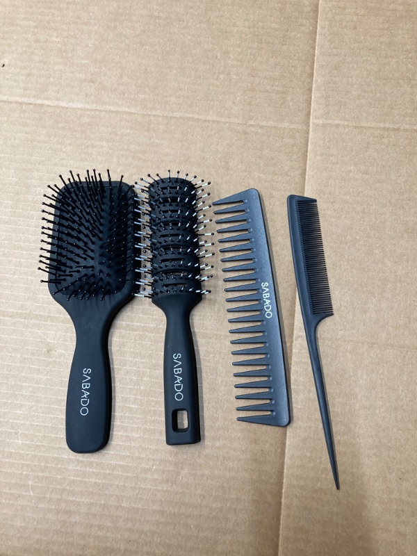 Photo 2 of 5Pcs Hair Brush,SalonSilk Hair Brush for Men,Great On Wet or Dry Hair,Professional Styling Comb Set,Hair Comb Set for Men and Women