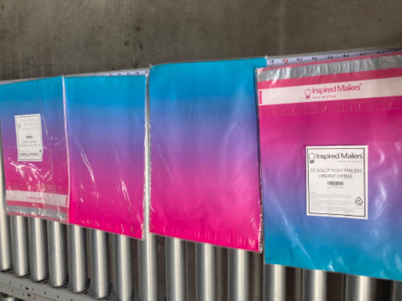 Photo 3 of Inspired Mailers - Poly Mailers 10x13-20 Pack - Vibrant Ombre - Shipping Bags for Clothing - Large Mailing Envelopes - Shipping Envelopes - Package Bags - Poly Bags 10x13 10x13" - 20 Pack Vibrant Ombre 4 pack 