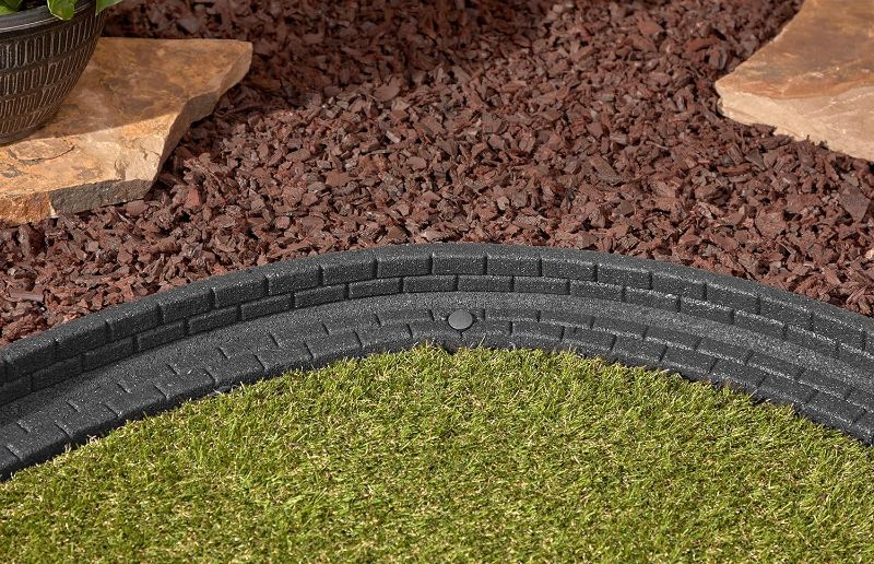 Photo 1 of 
Rubberific Flexible Rubber L Shape Landscape Brick Face Edging Border for Gardens, Lawns, and Landscaping -43  Pack (Black)
Color:Black