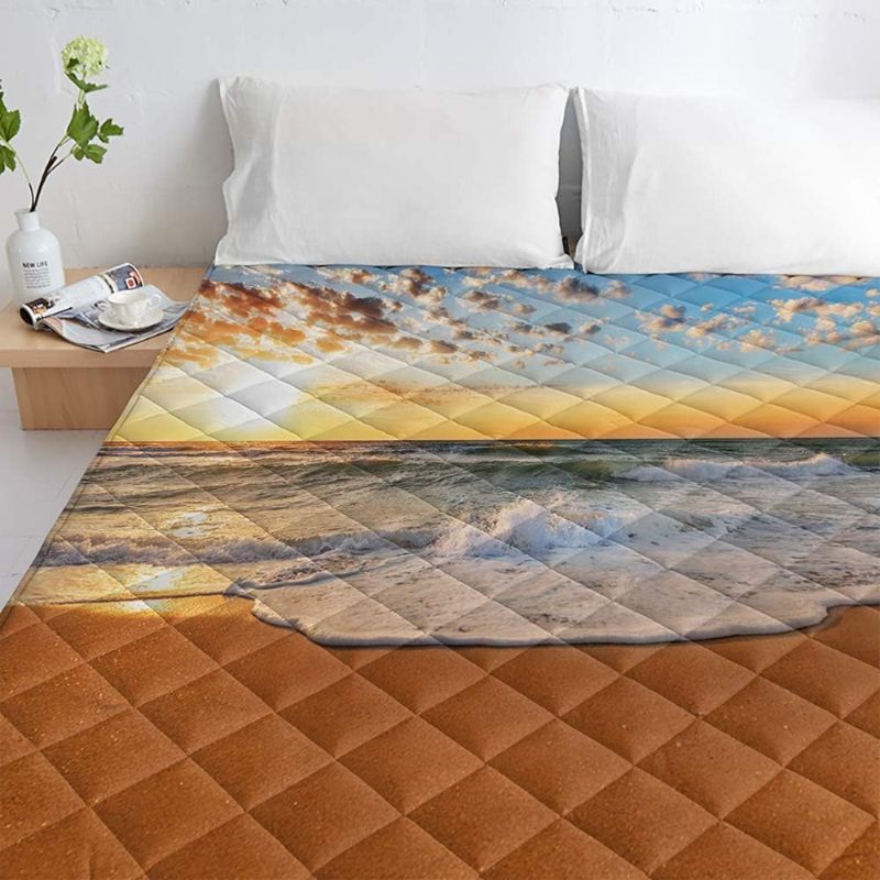 Photo 1 of Brand: CHARMHOME
CHARMHOME Summer Thin Bedspread Orange Geometric Diamond Pattern Ultra Soft All Season Lightweight Stitched Bedding Quilt Blanket 88" x 88"