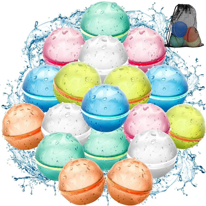 Photo 1 of Reusable Water Balloons for Kids, Magnetic Refillable Water Balls, Summer Outdoor Water Toy, Self Sealing Quick Fill Water Balloons Pool Beach Toys for Boys...