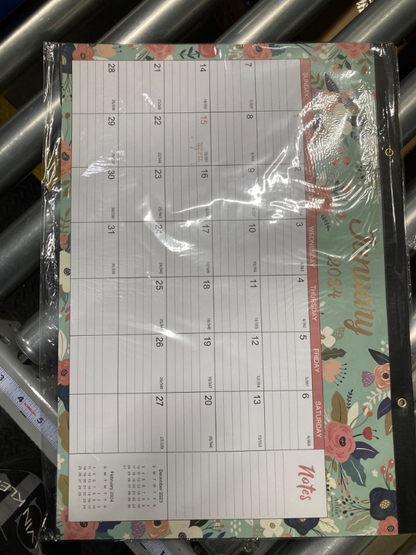 Photo 3 of Desk Calendar 2024 - Jan. 2024 - Dec. 2024, 12 Monthly Desk/Wall Calendar 2024,16.8" x 12", Thick Paper with Corner Protectors, Large Ruled Blocks - Floral