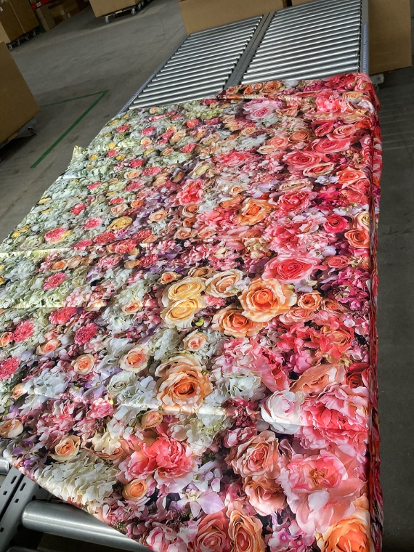 Photo 3 of ZTHMOE 7x5ft Polyester Flowers Backdrop Pink Valentine's Day Photography Background Wedding Rose Banner Spring Floral Party Decorations Photo Props with Four Holes Easy to Hang