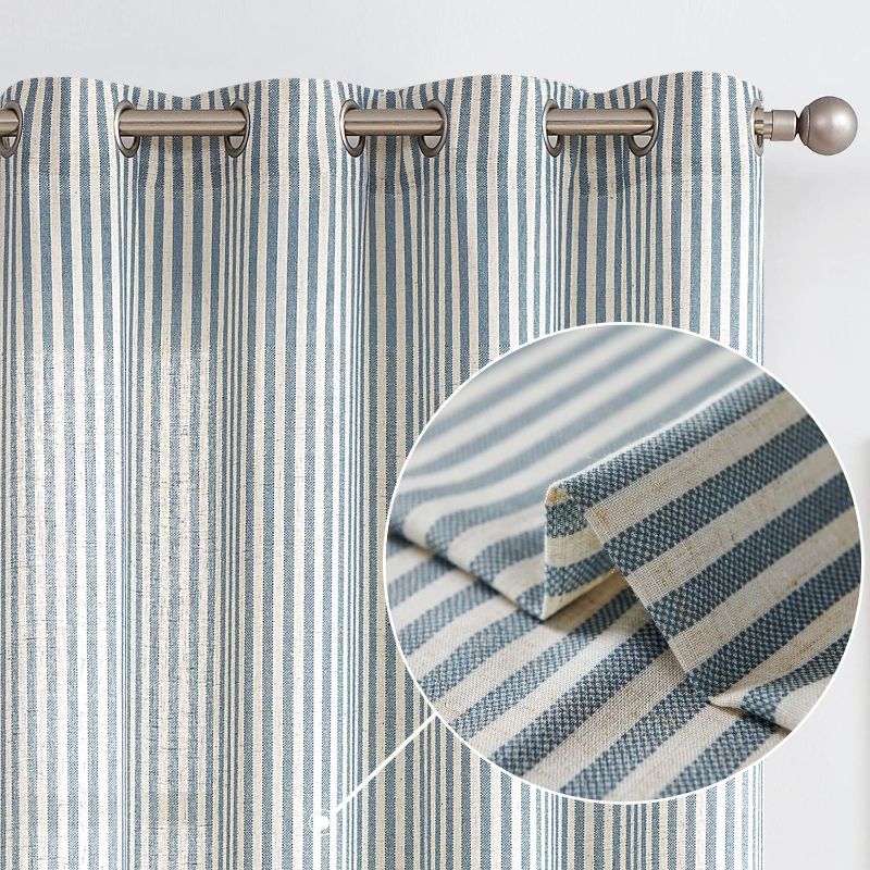 Photo 1 of Brand: Vangao
4.6 4.6 out of 5 stars 9,039
Vangao Linen Stripe Curtains Tickingstripe Semi-Sheer Window Curtains Blue Pinstripe Printed on Beige Drapes 84 Inches Long for Living Room Bedroom Grommet Top 2 Panels