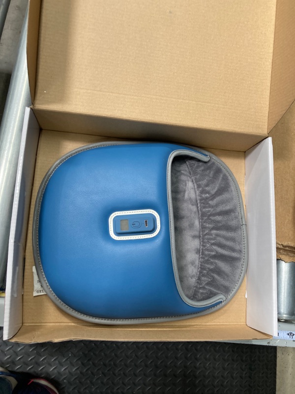 Photo 2 of ***MISSING POWER CORD*** Electric Foot Warmer for Kids and Women,Fast Heating Pad with Temperature Locking System,Foot Warmer Under Desk.Electric Foot Heating pad with 3 Temperature Settings,Suitable for feet Size 4-10 (Blue)