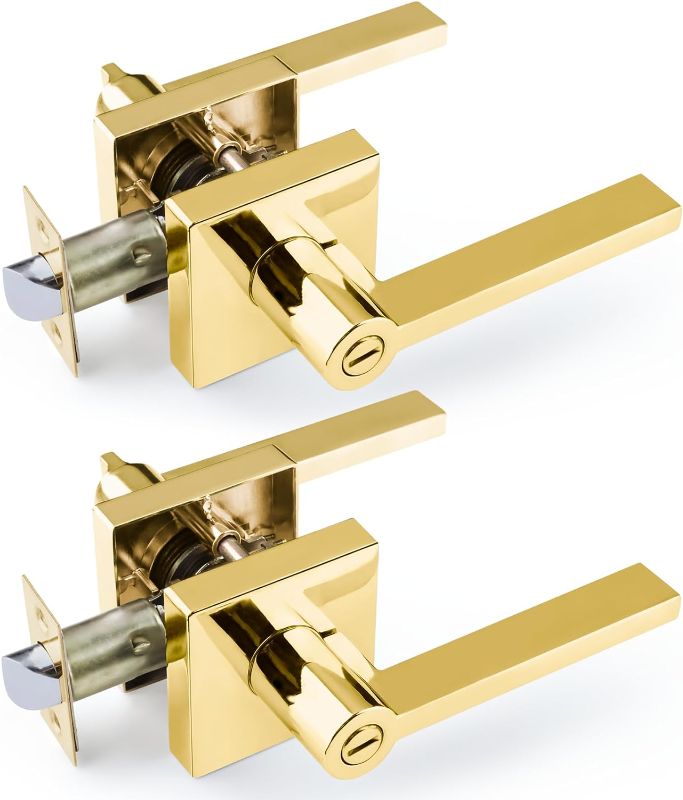 Photo 1 of 
EHOMEWARE 2 Pack Modern Gold Door Handles, Entry Door Levers with Keys, Lever Door Handle with Modern Contemporary Design for Home Bedroom or Bathroom Interior or Front Exterior Doors
 
