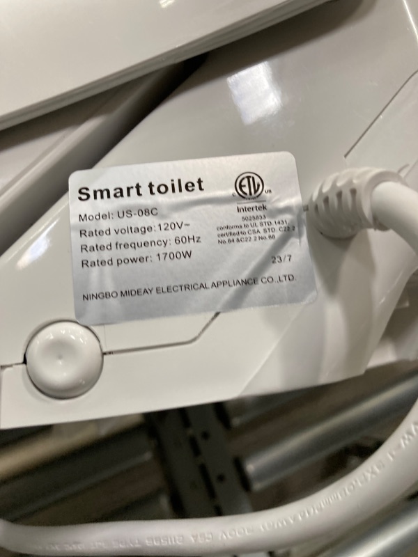 Photo 5 of 08C Electric Bidet Toilet Seat,Warm Water Cleansing,Warm Air Drying, Heated Seat,Adjustable Temperature Settings, Moving Nozzle Massage,White,Night Light, Elongated,Bidets for Existing Toilets.