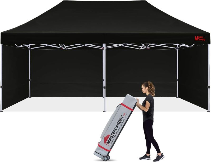 Photo 1 of MASTERCANOPY Heavy Duty Pop-up Canopy Tent with Sidewalls (10x20,Black)