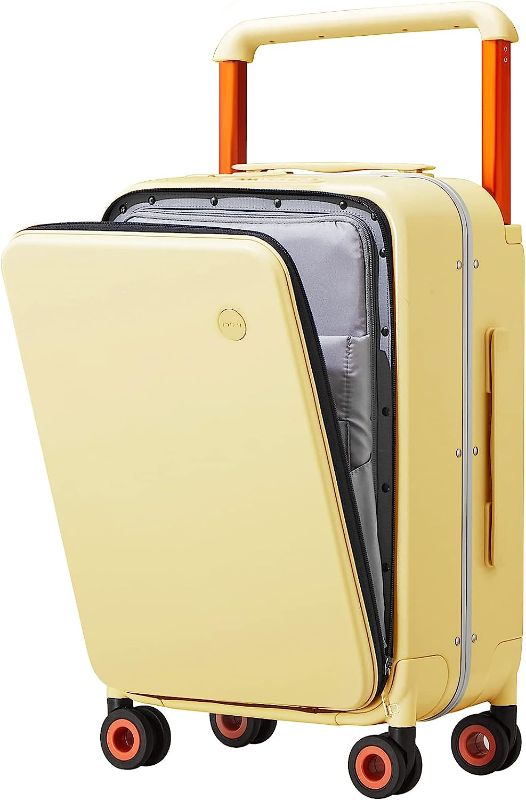 Photo 1 of mixi Carry On Luggage Wide Handle Luxury Design Rolling Travel Suitcase PC Hardside with Aluminum Frame Hollow Spinner Wheels, with Cover, 20 inch, PINK!!!!