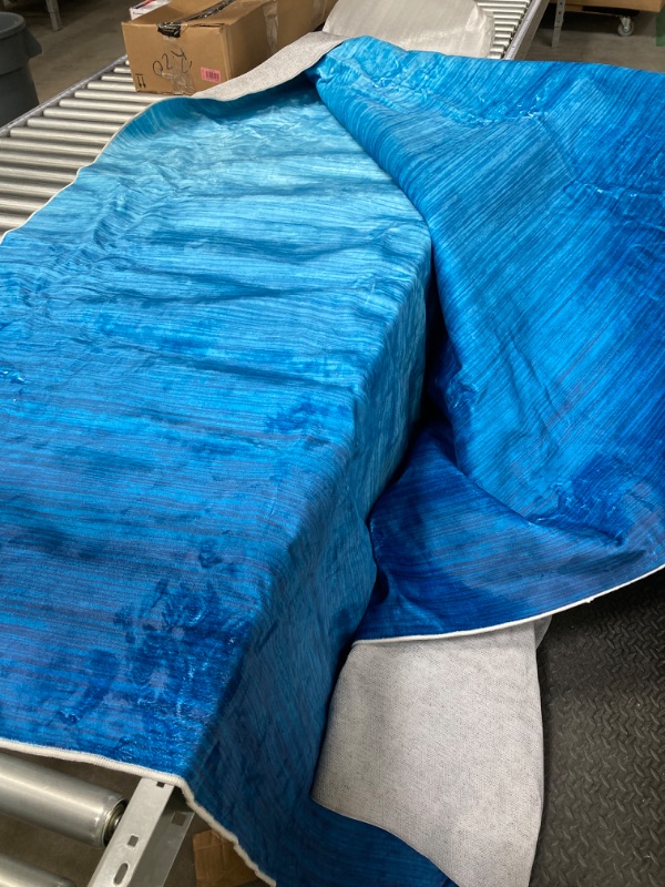 Photo 1 of 9x12 Living Room Area Rug Modern Ombre Area Rug Non-Slip Washable Indoor Area Rug Contemporary Area Rug Large Floor Carpet for Bedroom Nursery, Blue