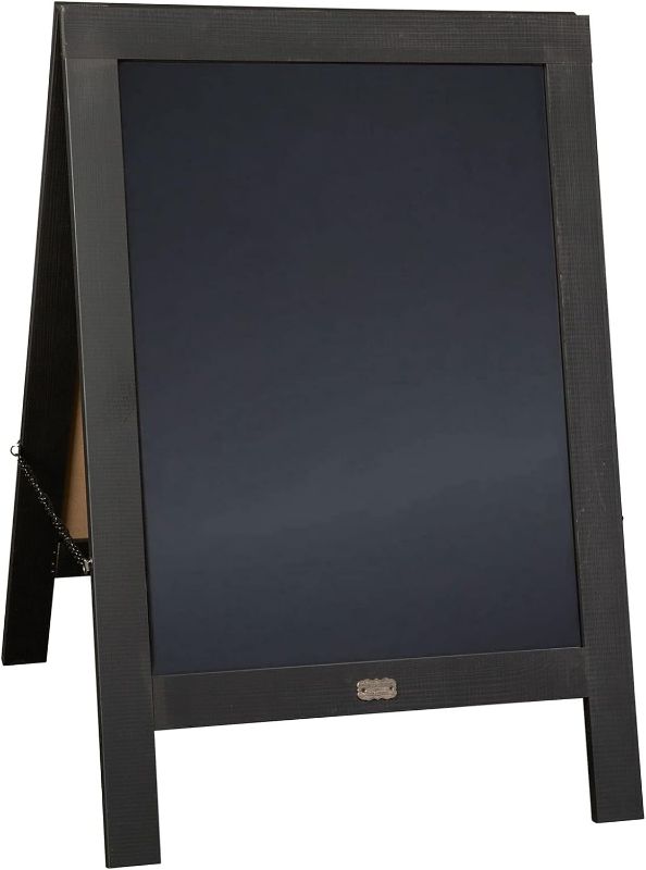 Photo 1 of Flash Furniture Canterbury Magnetic Chalkboard Sign - Black Wood Frame - 30" x 20" - Freestanding Double Sided Magnetic Chalkboard Surface - Indoor/Outdoor Black 30"H x 20"W