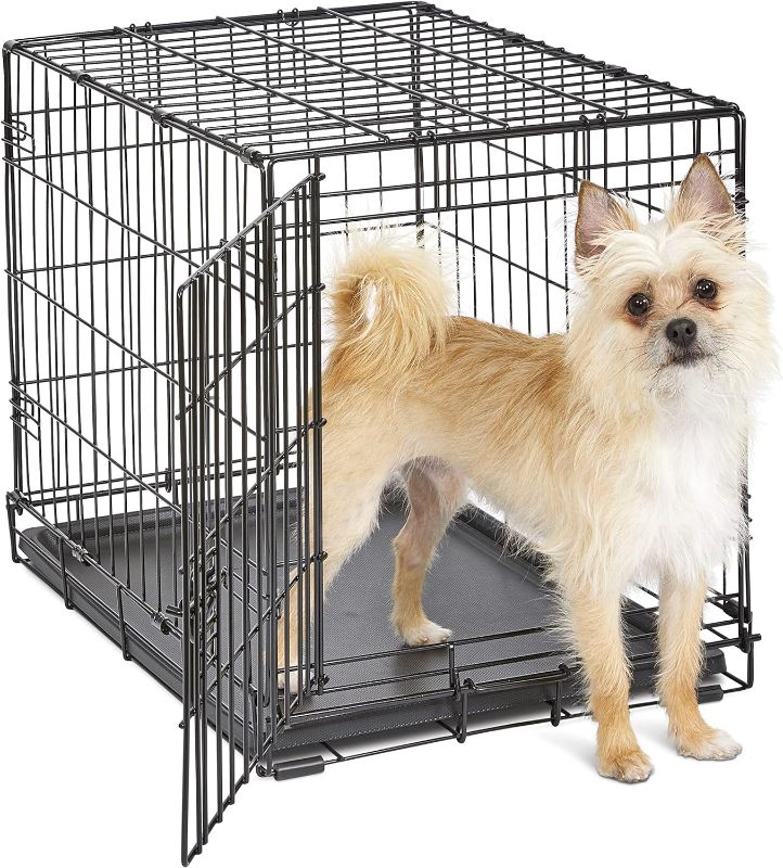 Photo 1 of New World Newly Enhanced Single Door New World Dog Crate, Includes Leak-Proof Pan, Floor Protecting Feet, & New Patented Features, 24 Inch