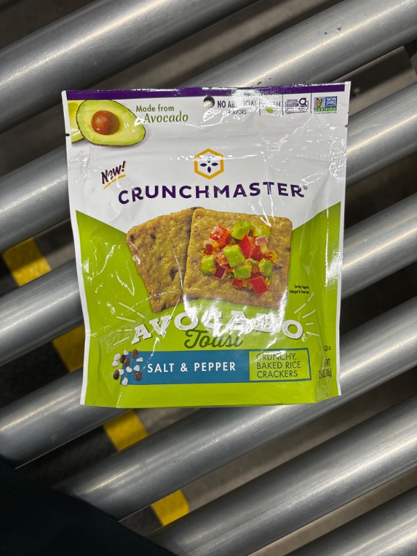 Photo 2 of Crunchmaster Avocado Toast Crunchy, Baked Rice Crackers, Salt & Pepper, No Artificial Flavors, Vegan, Kosher, Gluten Free & Non-GMO, 3.54 Ounce (Pack of 12)