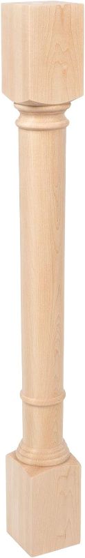 Photo 1 of Architectural Products by Outwater 35-1/4 in. High x 3-3/4 in. Wide x 3-3/4 in. Depth Unfinished North American Solid Hard Maple Traditional Full Round Kitchen Island Leg
