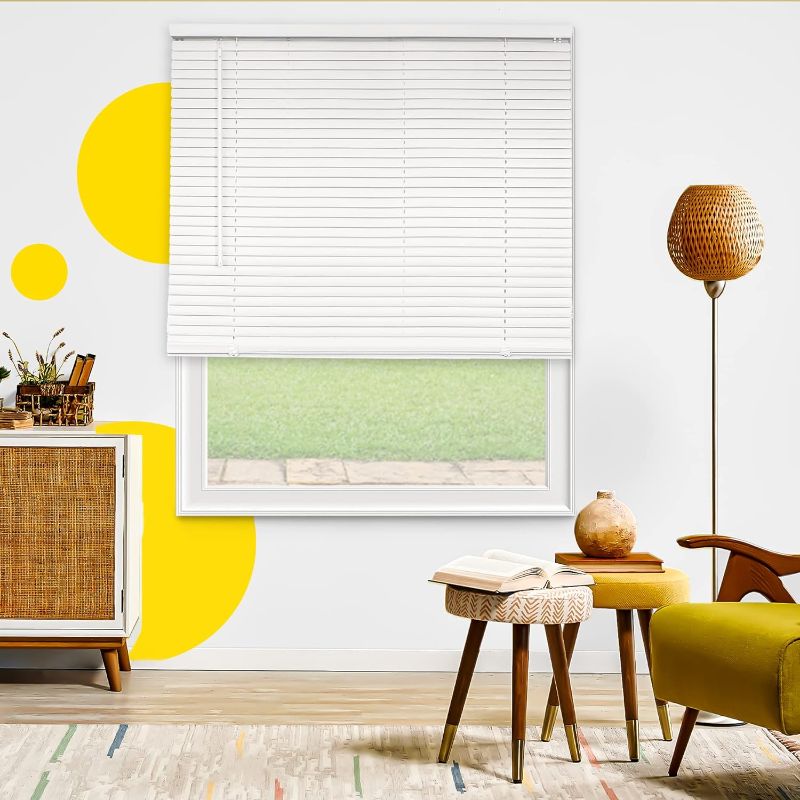 Photo 1 of  2 Blinds for Windows, Mini Blinds, Window Blinds, Door Blinds, Blinds & Shades, Camper Blinds, Mini Blinds for Windows, Horizontal Window Blinds, Grand White, 29" W X 48" H
