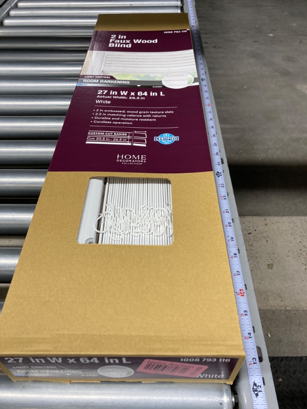 Photo 1 of Blinds for Windows, Mini Blinds, Window Blinds, Door Blinds, Blinds & Shades, Camper Blinds, Mini Blinds for Windows, Horizontal Window Blinds, Grand White, 27" W X 64" H
