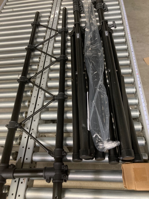 Photo 3 of On-Stage LS7730 Lighting Stand with Truss (Folding, Portable PAR Can and LED Light Rig for Theaters, Auditoriums, Concert Halls, Clubs, and Venues, Adjustable Height, Rubber Feet, Metal, Black)
