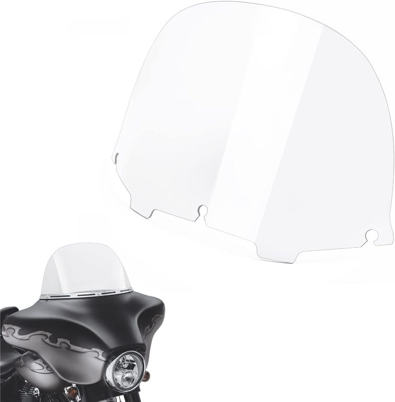 Photo 1 of Amazicha Clear 13" Windshield Round Windscreen Wind Splitter Wind Deflector Compatible for 1996-2013 Harley Davidson Touring Electra Glide Ultra Classic Street Glide Ultra limited Tri Glide FLHT FLHX
