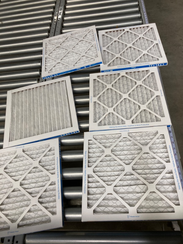 Photo 3 of Aerostar 14x14x1 MERV 11 Pleated Air Filter, AC Furnace Air Filter, 6 Pack (Actual Size: 13 3/4"x13 3/4"x3/4")
