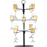 Photo 3 of Champagne Tower, Metal Drink Tower for Parties Champagne Glass Holder, 3 Tiers - 12 Brackets, for Bar Stand, Cocktail Tree Stand, Champagne Stand