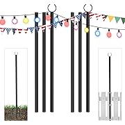 Photo 4 of 2 Pack 9.5 FT Outdoor Patio String Light Poles with Hooks for Outdoor