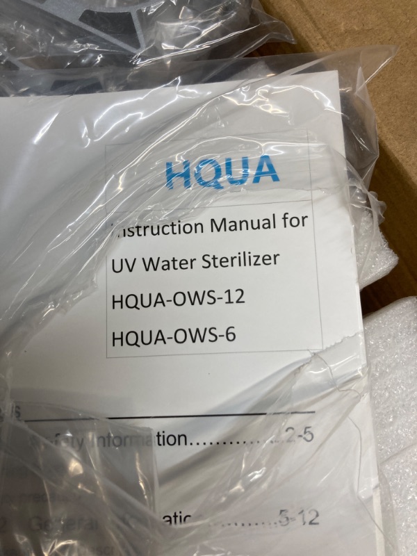 Photo 3 of HQUA-OWS-12 Ultraviolet Water Purifier Sterilizer Filter for Whole House 12GPM 110V 40W Model HQUA-UV-12GPM + 1 Extra UV Tube