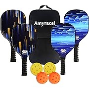 Photo 1 of Pickleball Paddles, USAPA Approved Lightweight Pickleball Paddles with Non-Slip Sweat-Absorbing Grip, 4 Pickleballs and 1 Portable Carry Bag, Pickleball Rackets Gifts for Beginners