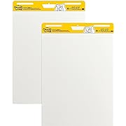 Photo 1 of Post-it Super Sticky Easel Pad, 25 in x 30 in, White, 30 Sheets/Pad, 2 Pad/Pack, Large White Premium Self Stick Flip Chart Paper, Super Sticking Power