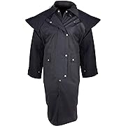 Photo 1 of Long Black Mens Oil Cloth Oilskin Western Australian Waterproof Duster Coat Jacket Heavy Duty Warm Tough 3 xl