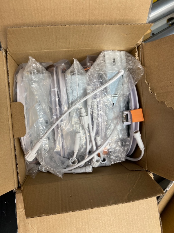 Photo 1 of Amico 6 Pack 6 Inch 5CCT Ultra-Thin LED Recessed Ceiling Light with Junction Box, 2700K/3000K/3500K/4000K/5000K Selectable, 12W Eqv 110W 1050LM Brightness Dimmable Canless Wafer Downlight, ETL & FCC