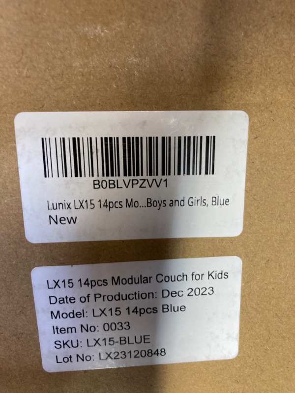 Photo 3 of Lunix LX15 14pcs Modular Kids Play Couch, Child Sectional Sofa, Fortplay Bedroom and Playroom Furniture for Toddlers, Convertible Foam and Floor Cushion for Boys and Girls, Blue