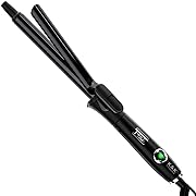 Photo 1 of 3/4 Inch Curling Iron with Clipped Tourmaline Ceramic Barrel Professional 0.75Inch Hair Curler up to 450°F Dual Voltage for Traveling 60 Mins Auto Off Suit for Different (Black, 0.75 Inch)