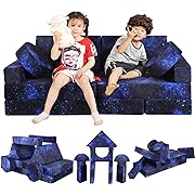 Photo 1 of 14pcs Modular Kids Play Couch, Couch for Toddlers, Imaginative Kids Couch Play Set, Dark Blue Universe