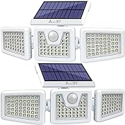 Photo 1 of AmeriTop Solar Lights Outdoor -2 Pack, 800LM 128 LED 6500K Motion Sensor Lights Cordless ; 3 Adjustable Heads, 270° Wide Angle Illumination, IP65 Waterproof, Security LED Flood Light (Daylight)