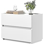 Photo 1 of Stackable 2 Drawer Dresser, Small Dressers for Closet, Wood Storage Cabinet for Hallway Bedroom Entryway, Nightstand Sofa Beside Table Drawer Chest, 23.6 in, White