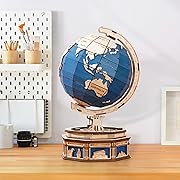 Photo 1 of ROKR 3D Wooden Globe Model - Geographical Science Mechanical Assembly Building Set for Adults, DIY Crafts for Men (567PCS/12.8 * 11.5 * 20.5in)