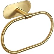 Photo 1 of Self Adhesive Towel Ring for Bathroom, Stainless Steel Adhesive Hand Towel Holder, No Drilling Modern Hand Towel Hanger, Brushed Gold